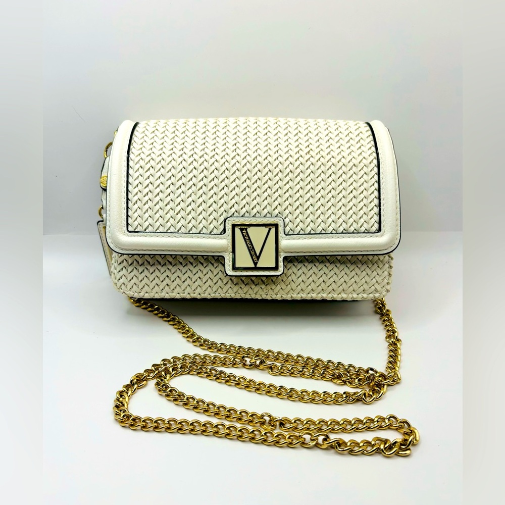 Victoria's Secret White and Gold Shoulder Bag